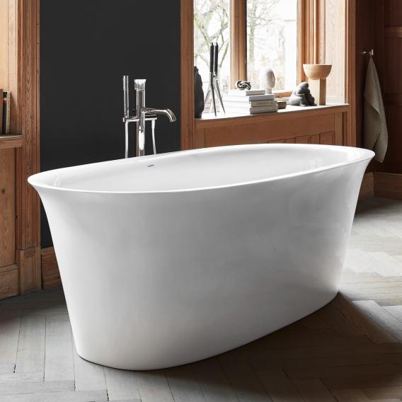 Отдельно стоящая ванна Duravit White Tulip 700468000000000 1600 мм х 800 мм, c двумя наклонами для спины, с бесшовной панелью и рамой, белая