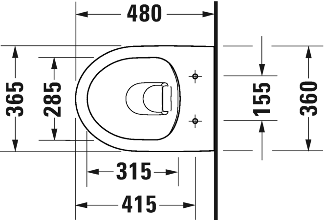 Унитаз подвесной с сиденьем Duravit DuraStyle 45750900A1 с вертикальным смывом, без смывного края, белый