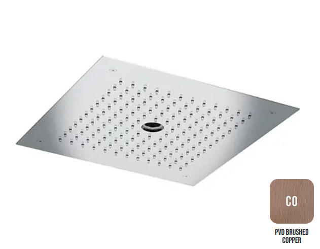 Встраиваемый верхний душ квадратный ALMAR SHOWER HEAD E044258.CO 380 мм х 380 мм, цвет Copper