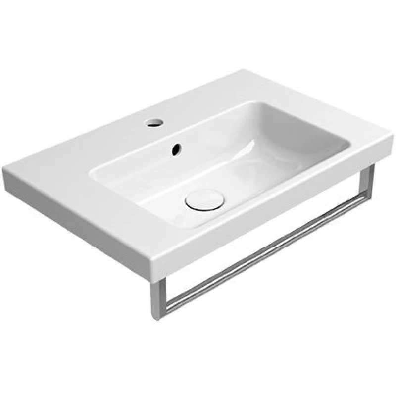 Раковина подвесная/встраиваемая GSI NORM 8636111 600 мм х 400 мм, с 1 отверстием под смеситель, с переливом, белая глянцевая