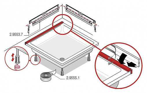 РАСПРОДАЖА Монтажный комплект  для поддонов и ванн Laufen   2.9553.7.000.000.1