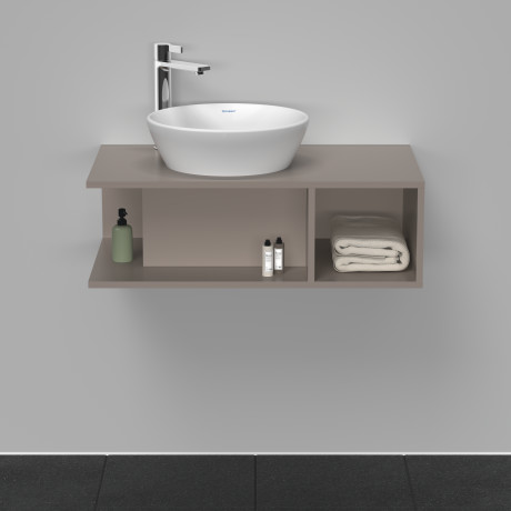 Тумба подвесная под раковину DURAVIT D-Neo DE491804343 800 мм х 480 мм, с консолью, с открытой полкой справа, базальт матовый