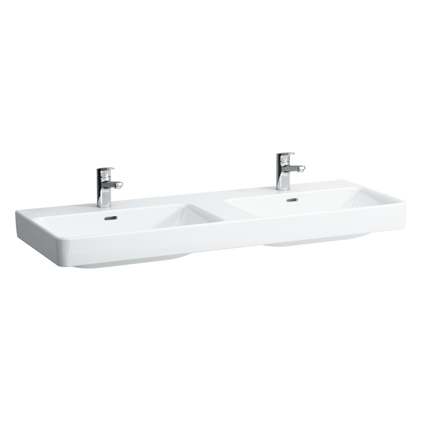 Раковина столешница двойная Laufen  Pro S  814968 130 см, по 3 отверстия для 2 смесителей
