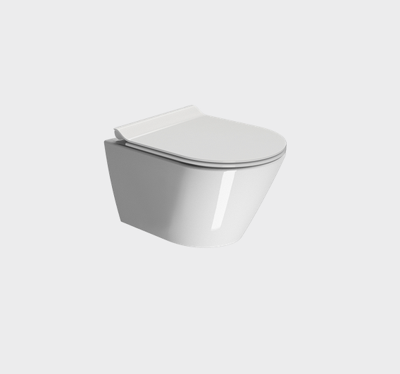 Унитаз подвесной GSI KUBE X 9412FR511 500 мм х 360 мм, c Genius Flush, с крепежом, цвет Белый глянцевый