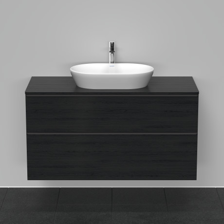 Тумба подвесная под раковину DURAVIT D-Neo DE496901616 1200 мм х 550 мм, с 2 выдвижными ящиками и консолью, чёрный дуб