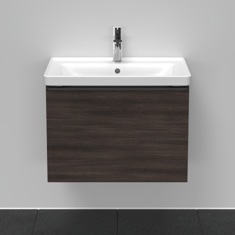 Тумба подвесная под раковину DURAVIT D-Neo DE425405353 634 мм х 452 мм, с одним выдвижным ящиком, каштан тёмный