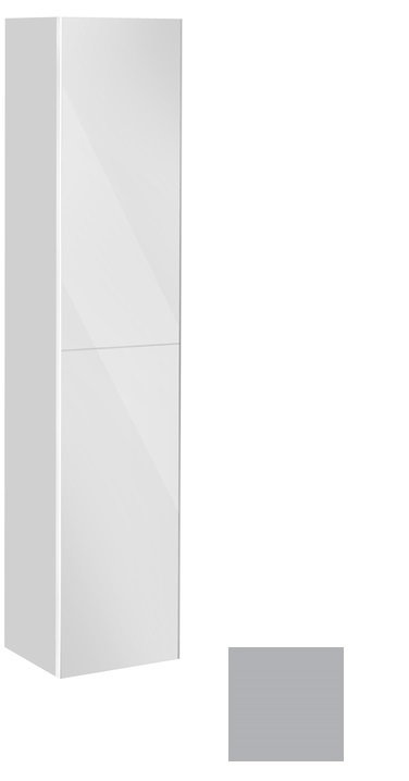 Высокий шкаф-пенал Keuco Royal Reflex  34031 130002 корпус матовый лак/фасад стекло титан