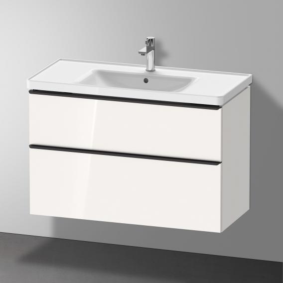 Тумба подвесная под раковину DURAVIT D-Neo DE435602222 984 мм х 452 мм, с выдвижным ящиком и выдвижным отделением, белый глянцевый
