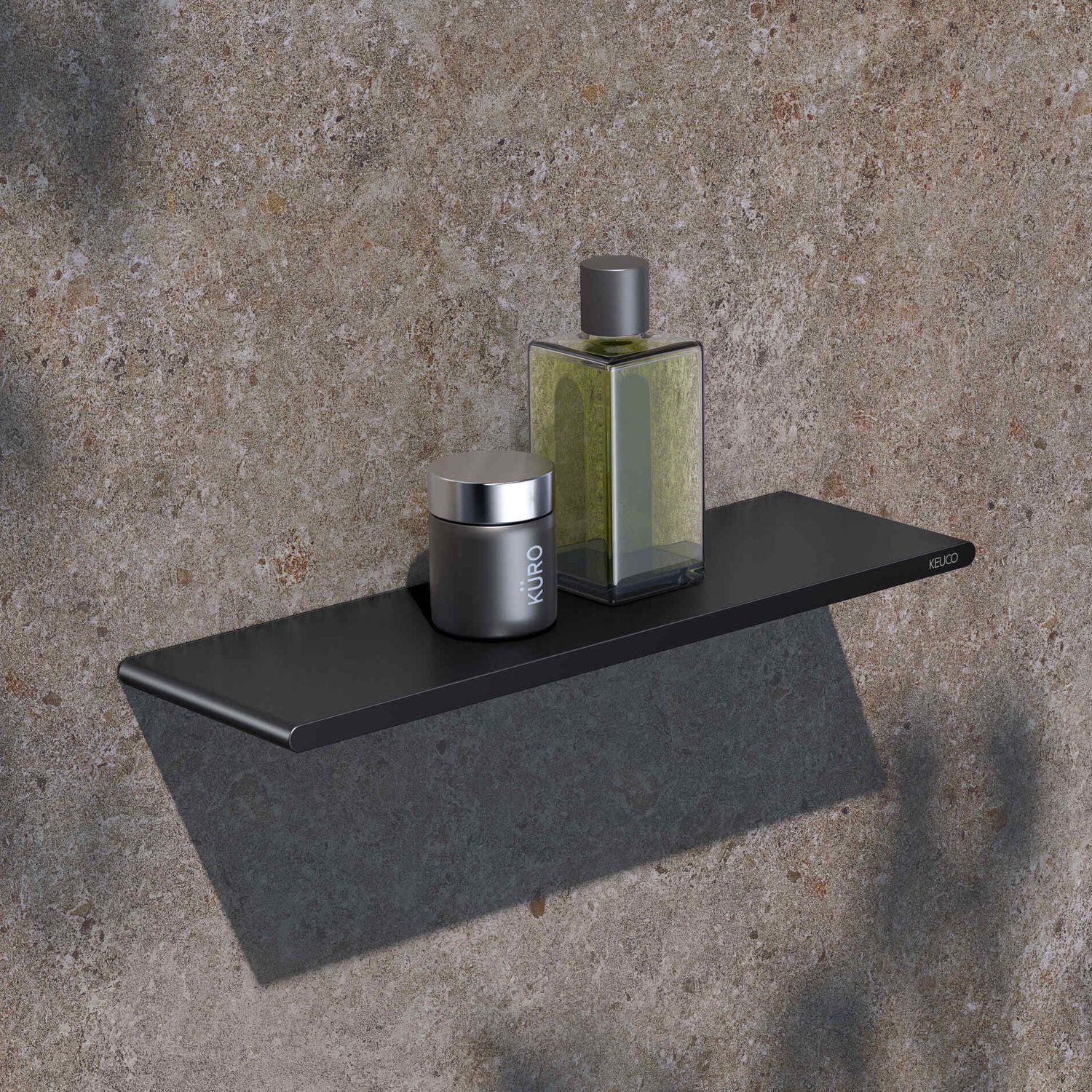 Полочка для душа KEUCO AVENO 14658 370000 с клеевым комплектом, цвет Чёрный матовый