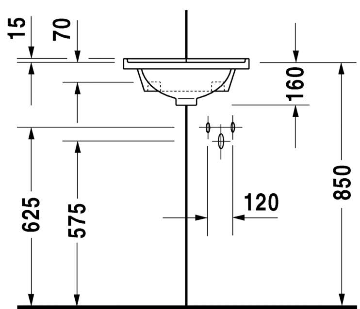 Раковина подвесная Duravit Starck 3 0752440000 43х38см