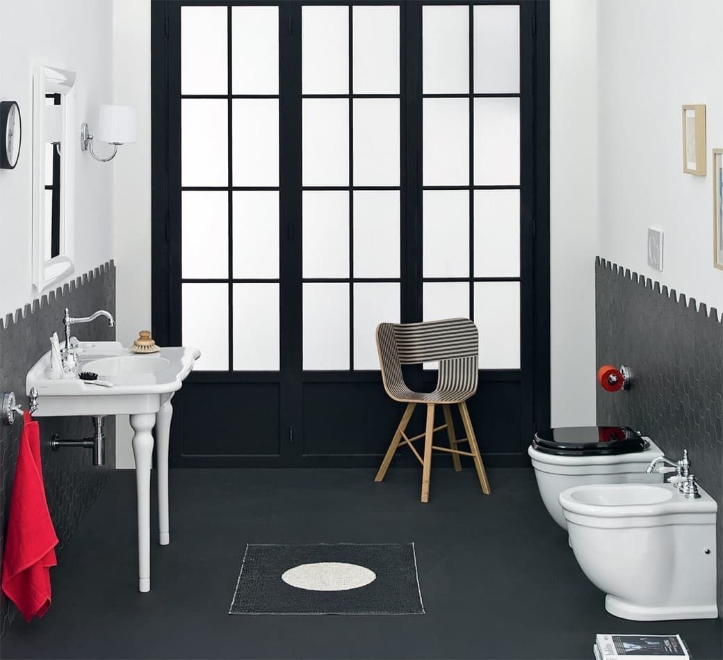 Унитаз напольный приставной ARTCERAM HERMITAGE HEV005 01 00 360 мм х 550 мм, с патурбком, с креплениями, белый глянцевый