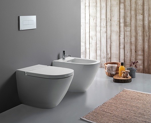 Унитаз приставной GLOBO STOCKHOLM LA001BI 370 мм х 580 мм, выуск Vario, с креплением, белый глянцевый