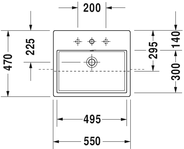 Раковина встраиваемая до половины Duravit Vero Air 0382550000 55х47см