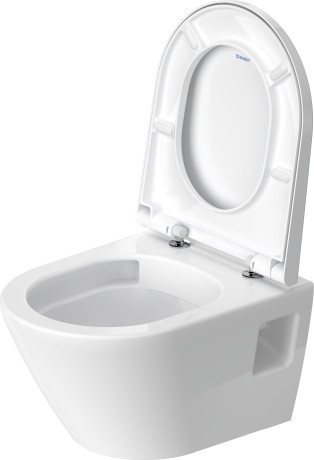 Унитаз подвесной + сиденье Duravit D-Neo Rimless 45870900A1 370 мм х 480 мм, с вертикальным смывом, без смывного края, с креплением Durafix, белый