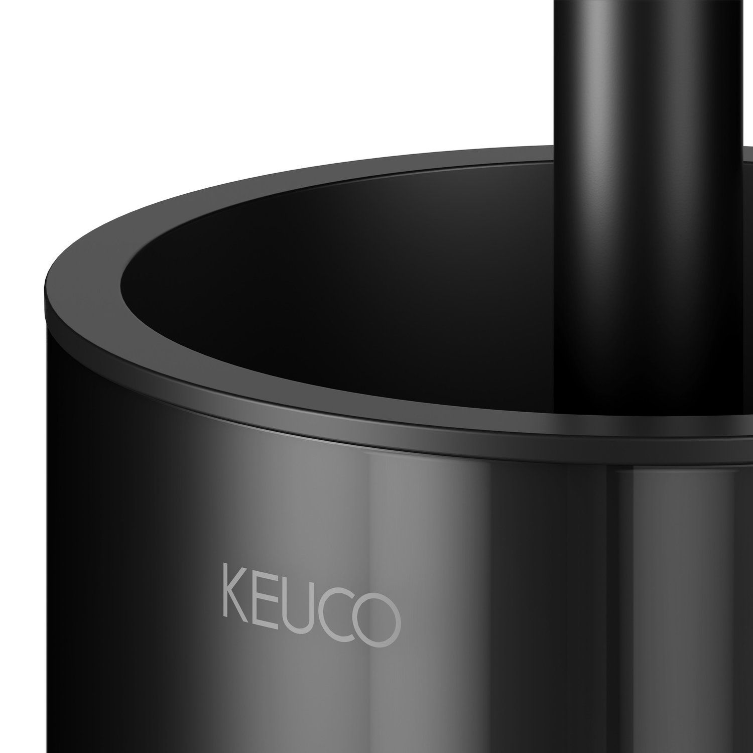 Туалетный ёрш с колбой KEUCO AVENO 14664 379000 с клеевым комплектом, цвет Чёрный матовый