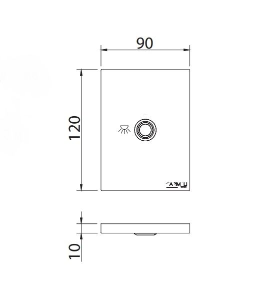 Кнопочный переключатель для управления хромотерапией CARIMALI DOCCIA 0P001-CR с 1 кнопкой, хром