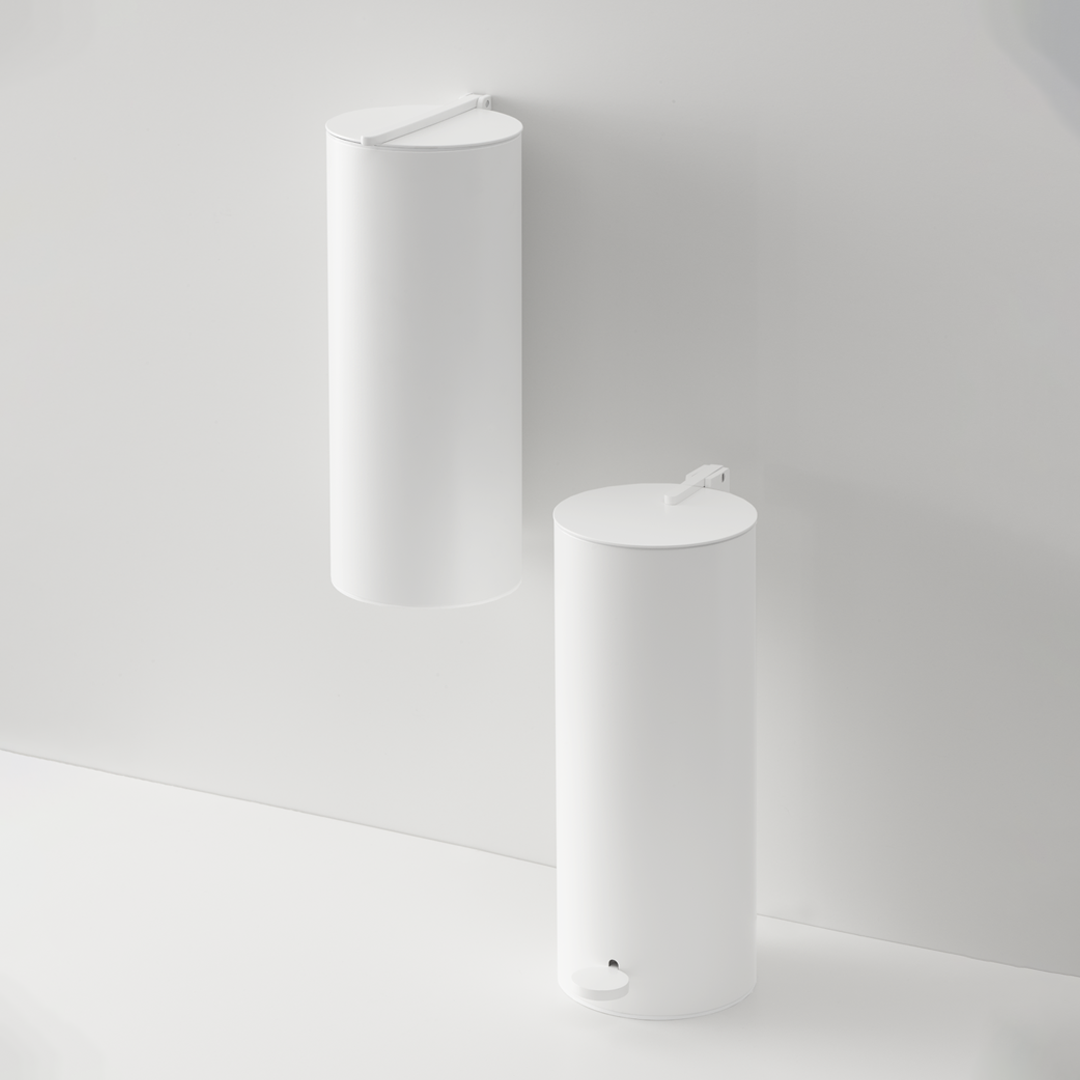 Ведро для мусора напольное, с крышкой и педалью DECOR WALTHER    Micado BIN 3   0612750     34,5 X Ø 14 X 21,5 см , 2,5 л, с внутренним контейнером, белый матовый