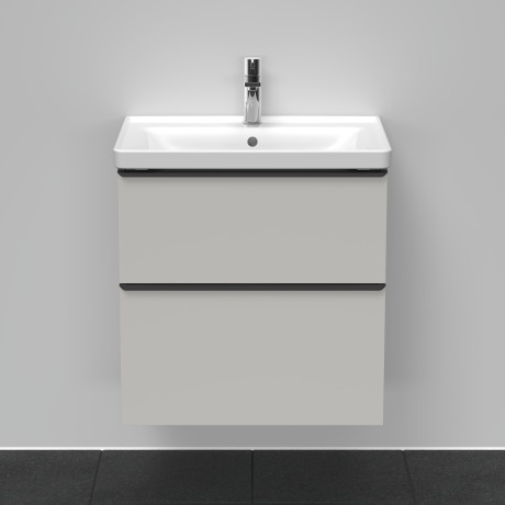Тумба подвесная под раковину DURAVIT D-Neo DE435400707 634 мм х 452 мм, с выдвижным ящиком и выдвижным отделением, бетонно-серый матовый