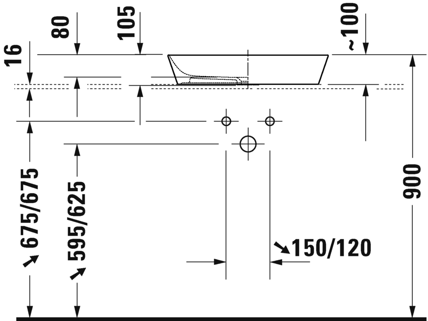 Раковина накладная Duravit Cape Cod 2347550000 55х40 см