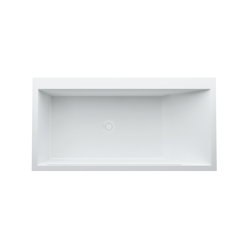 Свободностоящая  ванна  прямоугольная  Kartell by Laufen   2.2433.2.000.616.1   170x86 см, из материала  Sentec, с подсветкой перелива, с  подъемным механизмом, белая