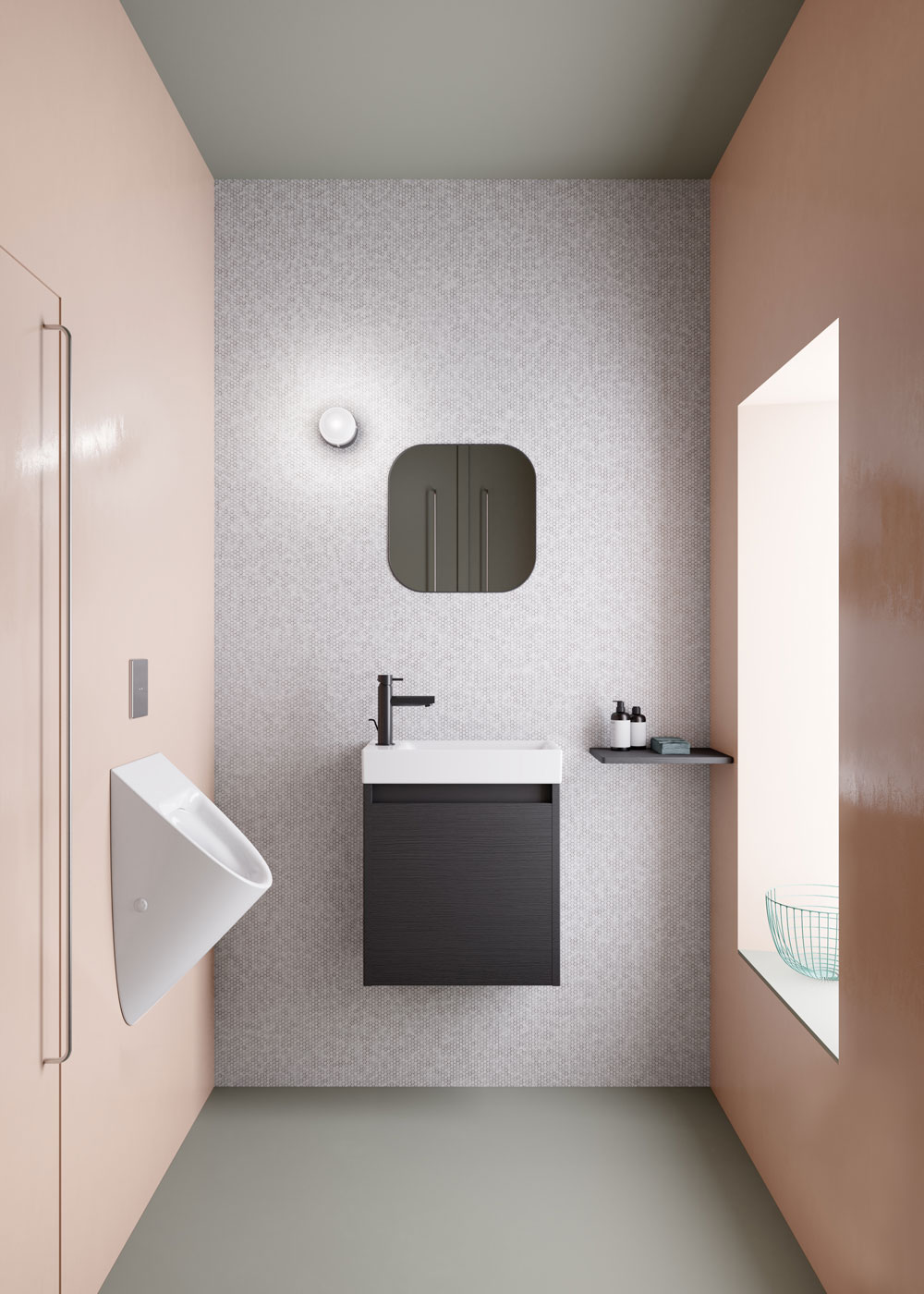 Раковина накладная/подвесная GSI NUBES 9637011 500 мм х 250 мм, без отверстия под смеситель, без перелива, белая глянцевая