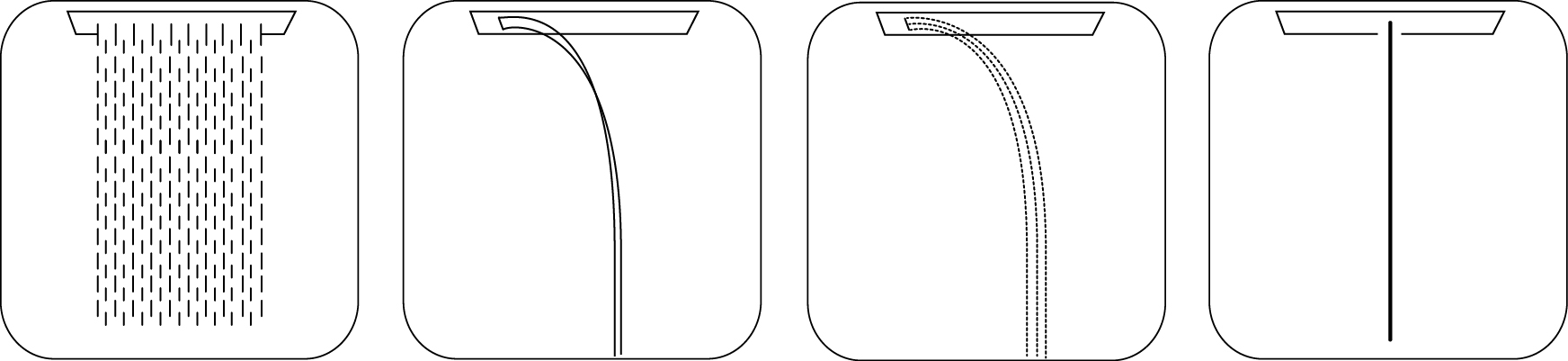 Верхний душ Bossini Dream 4 режима H38919 Хром, с LED подсветкой