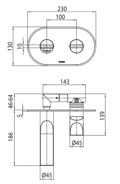 Смеситель для раковины BOSSINI Apice Z00549.030 без донного клапана, хром