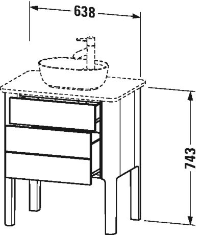 Тумба напольная под столешницу Duravit Luv LU956509292 каменно-серый