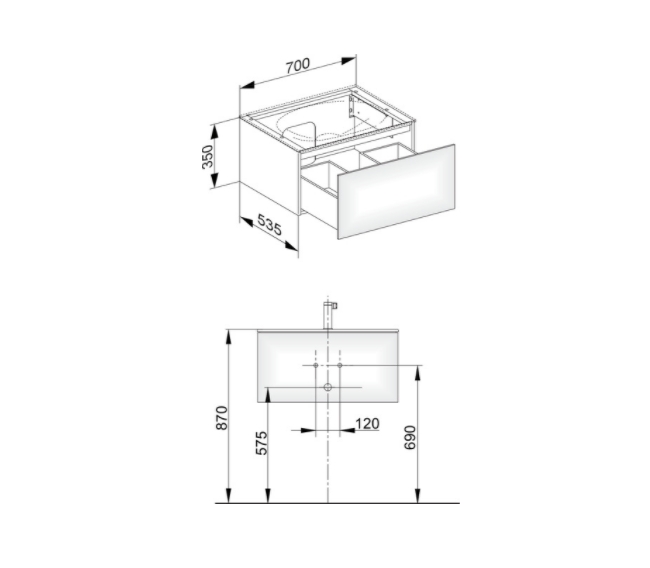 Тумба подвесная под раковину KEUCO EDITION 11 31341 370000 с одним выдвижным фронтом, корпус/фасад структурный лак, трюфель