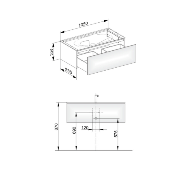 Тумба подвесная под раковину KEUCO EDITION 11 31351 890000 с одним выдвижным фронтом, корпус/фасад шпон, светлый дуб