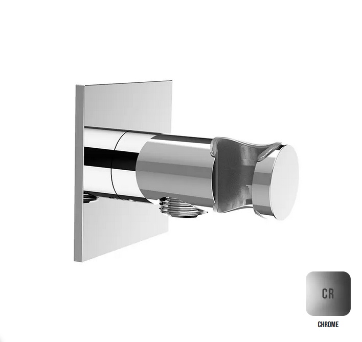 Вывод из стены с держателем для душа ALMAR SHOWER ACCESSORIES E095039.CR с квадратным отражателем, цвет Хром