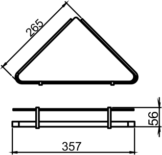 РАСПРОДАЖА Угловая полка с ограждением Novaservis Metalia 4 6458.0 хром
