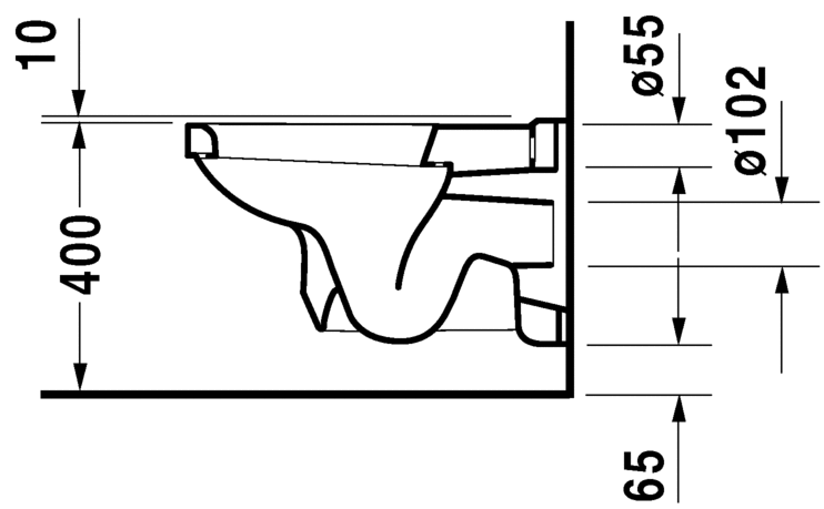 Подвесной унитаз Duravit 1930 0182090000 58 см белый