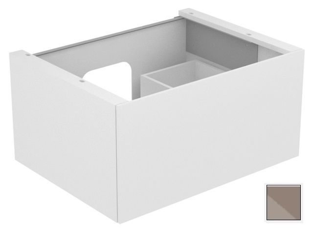 Тумба подвесная под раковину KEUCO EDITION 11 31341 140000 с одним выдвижным фронтом, корпус матовый лак/фасад глянцевое стекло, трюфель