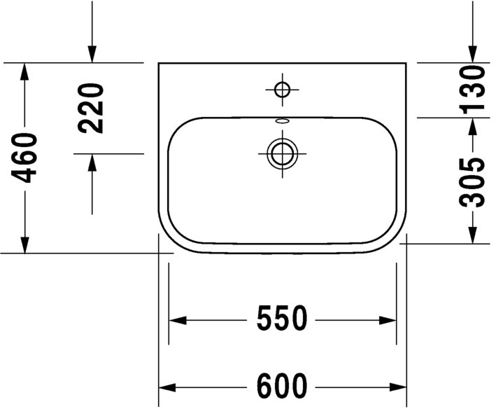 Раковина встраиваемая сверху Duravit Happy D.2 2315600000 60х46см