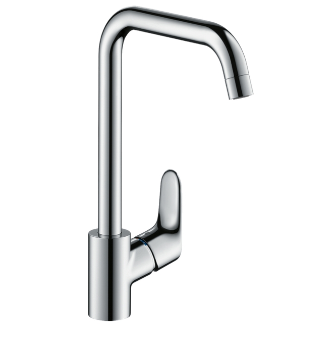 Высокий кухонный смеситель однорычажный с поворотным изливом 1jet HANSGROHE Focus M41 31820000 260 мм, цвет Хром