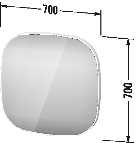 Зеркало с подсветкой и подогревом DURAVIT ZENCHA ZE7056000000100 700 мм х 700 мм, белое
