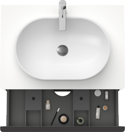 Тумба подвесная под раковину DURAVIT D-Neo DE496701818 800 мм х 550 мм, с консолью, с двумя выдвижными ящиками, белый матовый