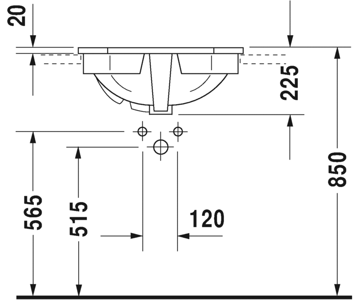 Раковина встраиваемая сверху Duravit 1930 series 0476580000 58х47см