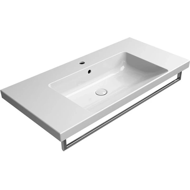 Раковина подвесная/встраиваемая GSI NORM 8633111 1000 мм х 500 мм, с 1 отверстием под смеситель, с переливом, белая глянцевая