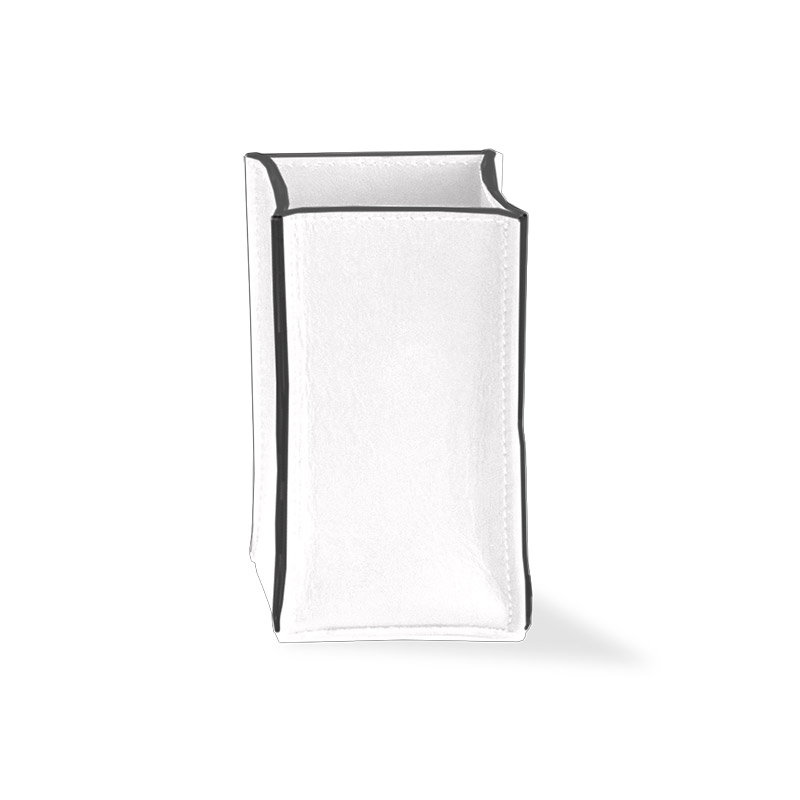 Контейнер-стакан из натуральной кожи DECOR WALTHER (NAPPA KOE)  0938250 с внутренним акриловым контейнером, 12,5 X 6,5 X 6,5 см, цвет  белоснежный (SNOW WHITE)