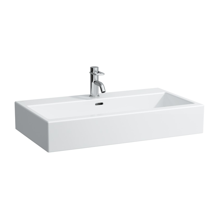 Раковина столешница Laufen  Living city    8.1743.6.000.104.1  80 см, накладная, с отверстием под смеситель,  с переливом