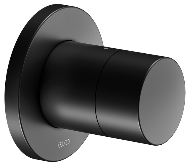 Встраиваемый запорный вентиль KEUCO IXMO 59541 370001 с рукояткой IXMO Pure, с круглой розеткой, чёрный матовый