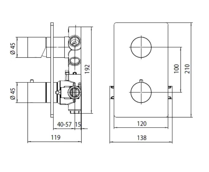 Верхняя часть термостата BOSSINI TEO Z00002.094 120 мм х 210 мм, на 1-5 выходов, цвет Шлифованный никель