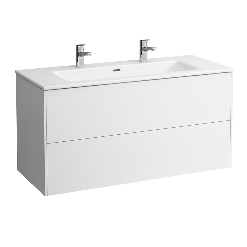 Тумба с раковиной  Laufen   Base for Pro S  8.6496.3.260.104.1   120 см, подвесная, 2 ящика, цвет белый матовый