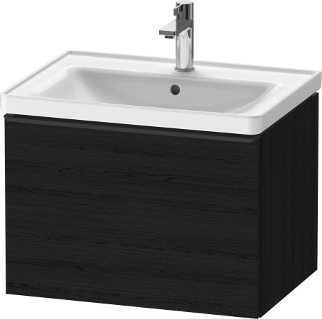 Тумба подвесная под раковину DURAVIT D-Neo DE425401616 634 мм х 452 мм, с одним выдвижным ящиком, чёрный дуб