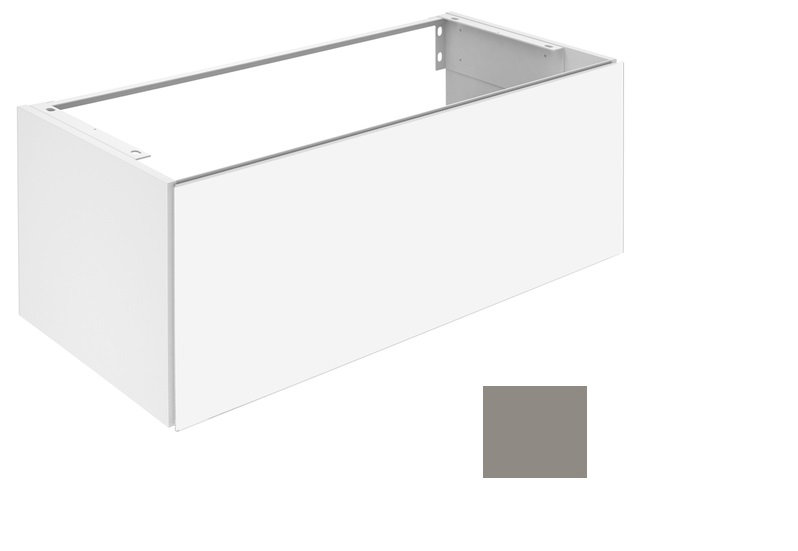 Тумба под раковину Keuco Plan 32971 290000 490 мм х 1000 мм х 400 мм, с 1 фронтальным ящиком, корпус лак матовый инокс, фасад стекло инокс матовый петроль