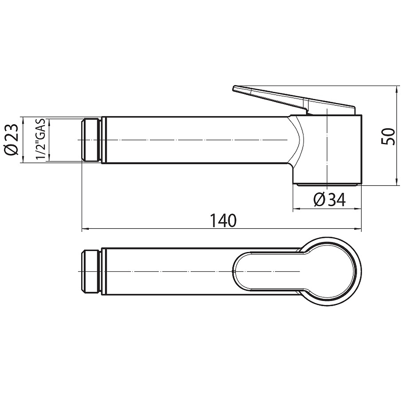 Комплект гигиенический с прогрессивным смесителем BOSSINI PALOMA BRASS E37005B.043 с лейкой и шлангом, цвет сатинированное золото
