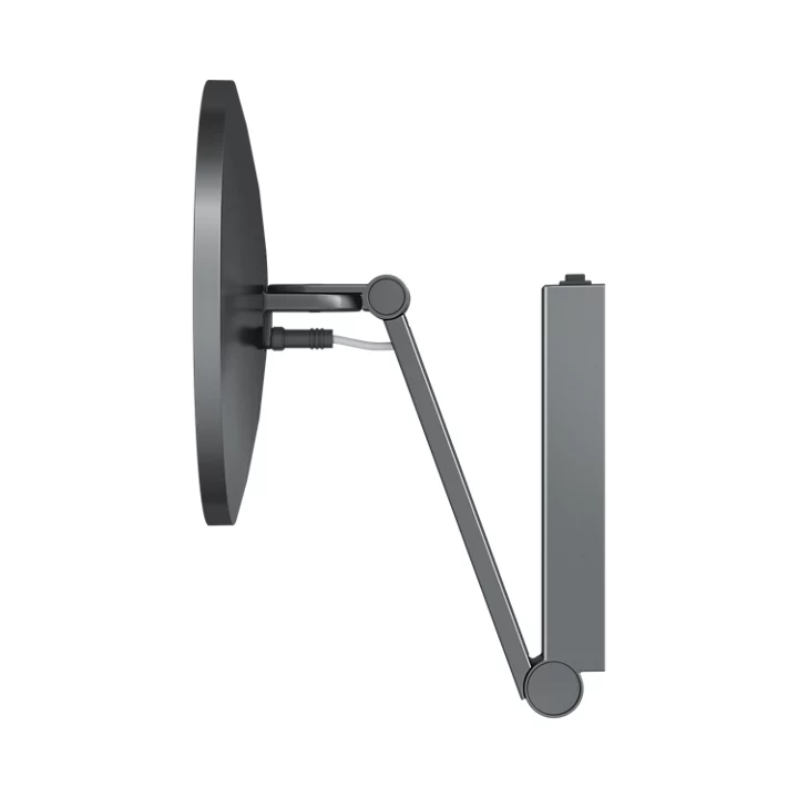 Зеркало косметическое круглое с подсветкой с увеличением x 5 KEUCO iLook_move 17612 139004 со встроенным рычажным выключателем, цвет Хром черный шлифованный