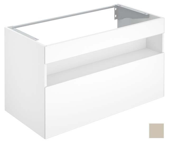 Тумба под раковину с освещением KEUCO STAGELINE 32872 180100 1000 мм х 625 мм х 490 мм, с 1 выдвижным ящиком, с сифоном, кашемир/кашемир
